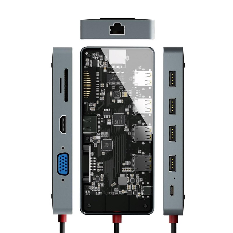 SD-CMULTI01-B Airlia Type C Connection, Multi-functional Adapter, See-through Structure, See-Through