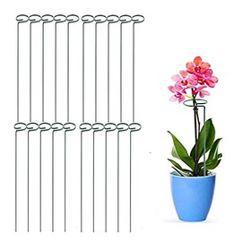 MTB Green 18 inch Single Stem Plant Stakes Flower Support Rings, Pack of 20