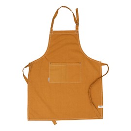 AMOUR INFINI Cotton Solid Aprons for Women with Pockets Adjustable Strap & Waist Ties Washed Apron for Baking, Cooking, Gardening (27.5 x 33 Inches - Yellow)