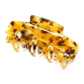 QinGoo Large Yellow Square Hair Clip Beautiful Women's Hair Clip Headdress Elegant Hair Accessory 1 Piece (9.8 cm x 4.2 cm, Yellow)