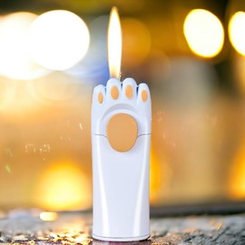 Cute Cat Butane Lighter, Creative Cat Paw, Refillable Butane Torch, Unique Lighter Gift for Men and Women, Candle BBQ (No Gas)