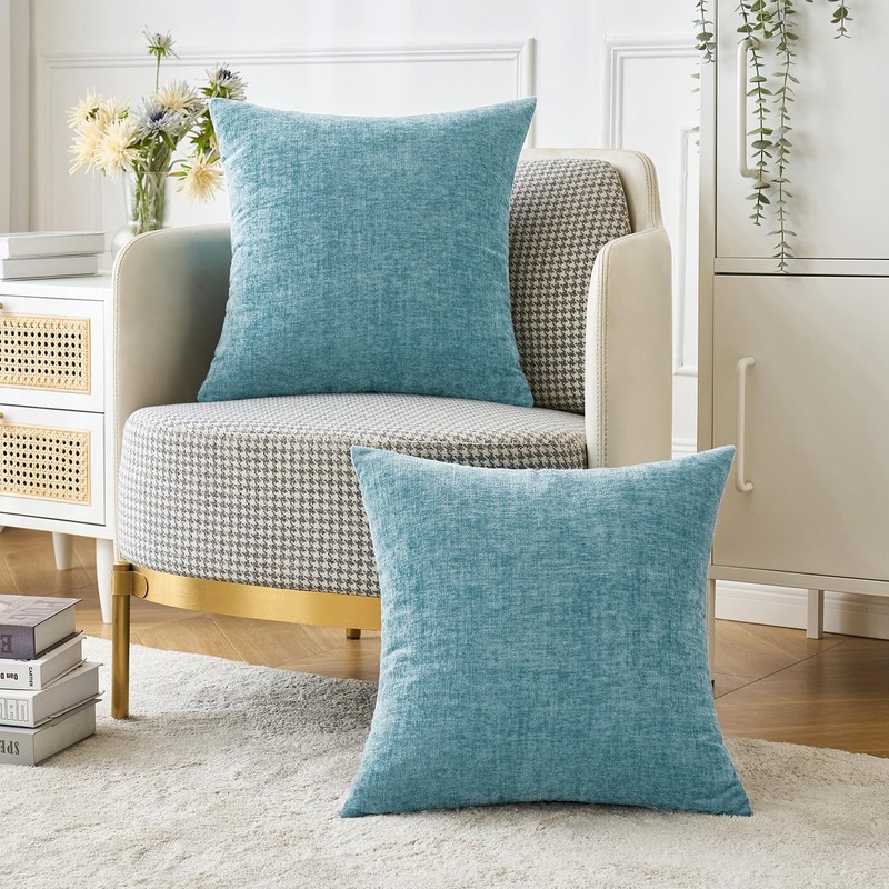 MIULEE Pack of 2 Smoke Blue Throw Pillow Covers 20x20