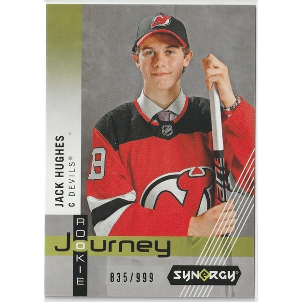 2019-20 Jack Hughes Rookie Card UpperDeck Synergy Rookie Journey Draft