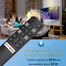 Voice Remote Control for TCL Android TV, Replacement Remote RC802V for TCL TVs 40S330 32S330 40S334 32S334 70S430 32A325 32A323 65Q637 55S430 43S430 55Q637 43S434 75S434 32P30S
