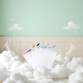 10 PCS Foaming Mesh Bags, Portable Soap Saver Hangable Net Soap Pouches, Nylon Drawstring Bags Shower Foaming Mesh Face Cleansing Tool Bath Soaps