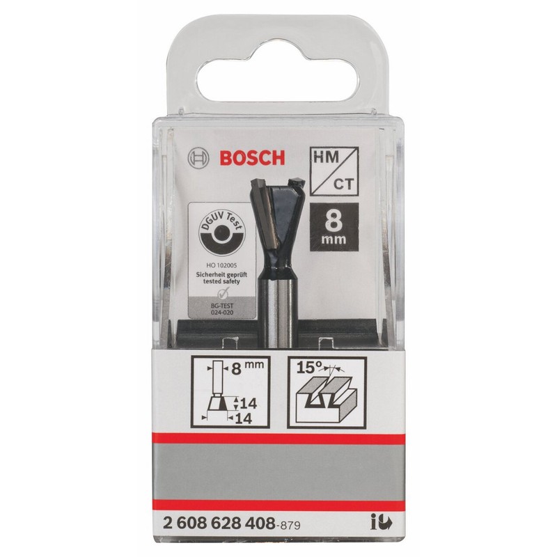 Bosch 2608628408 Chamfer Bit, Silver/Black, 14 x 14 x 8