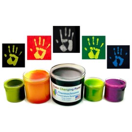 Temperature Heat Activated Color Changing Paint Thermochromic Black Changing COLORLESS (Translucent White) at 77⁰F
