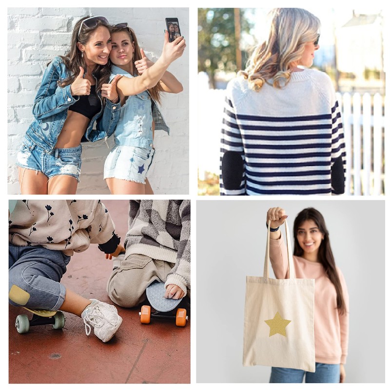 AXEN 12PCS Iron on Repair Patches, 100% Cotton Fabirc Mending