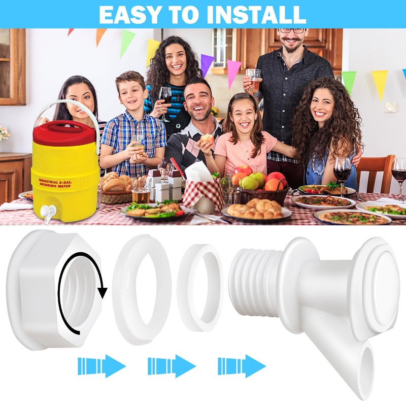 3Pcs Push Button Water Spigot Cooler Spigot Replacement, Reusable Water