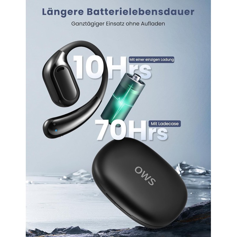ZRUHIG Open Ear Bluetooth Headphones, 70 Hours Playback, Lightweight and