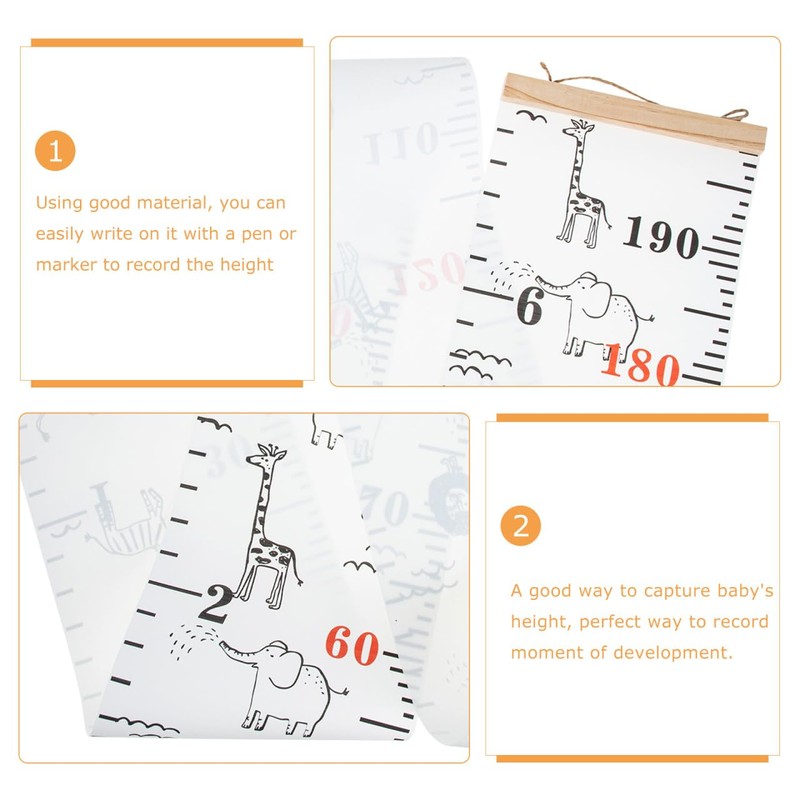 Kisangel Kids Growth Chart 20x200cm Cloth Wall Decal for Kids