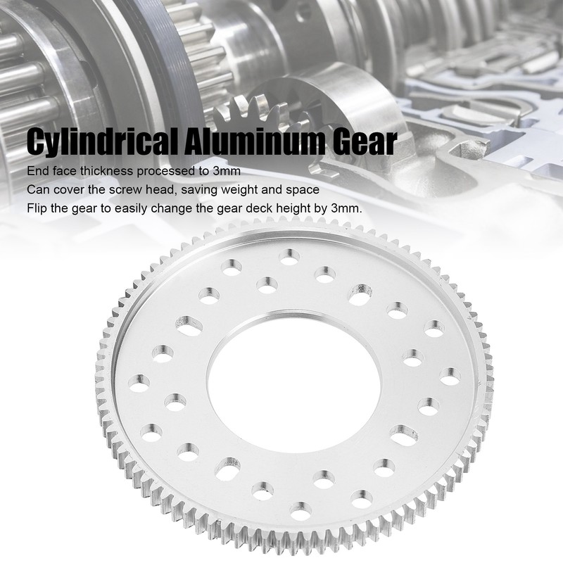 90 Tooth Cylindrical Aluminum Gear StraightTooth Deceleration Overspeed Parts 32mm