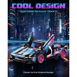 Sosuy 1:18 Super Sports Car Model Building Bricks Sets - 586pcs MOC Cyberpunk Rally Car Raceing Engineering Toys for Play and Display - Model Toy Gift Idea for Adults Boys