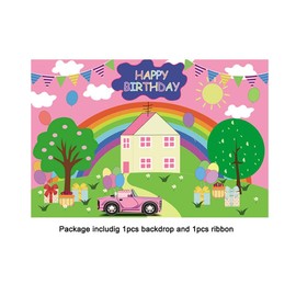 Pink Banner Background for Pig Birthday Party Pig Theme Pink Photo Decoration Materials Photo Background Materials