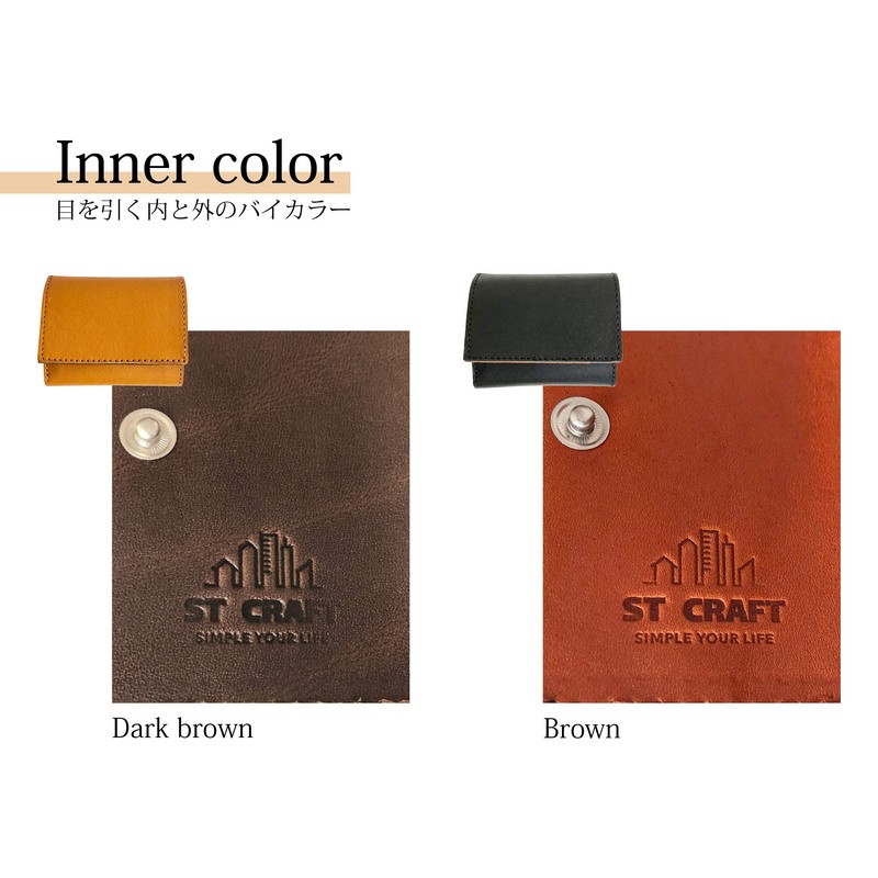 STCRAFT Tochigi Leather Tri-Fold Mini Wallet, Compact, Large Capacity, Made