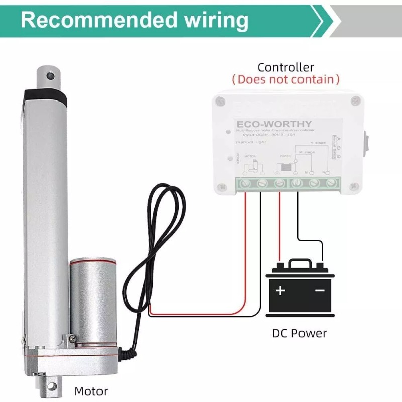 ECO-WORTHY Heavy Duty 330lbs/1500N Solar Tracker Linear Actuator Multi-Functions