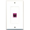 RiteAV - 1 Cat5e Pink Ethernet Port Female White Decorative