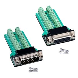 Willwewon 1PCS Male 1PCS Female DB26 Connector D-sub 26-pin Port Terminal Breakout PCB Board,DB26 Solderless Adapter