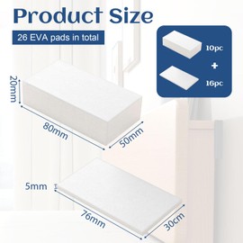 26Pcs Furniture Wall Protectors, Couch Wall Protector for Furniture, 10Pcs (20mm)+16Pcs (5mm) EVA Foam Headboard Stoppers for Wall, Bed Stoppers for Headboard, Bed Wall Bumpe (White