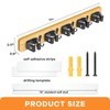IMILLET Broom Holder Wall Mount, Bamboo Broom Hanger with 5