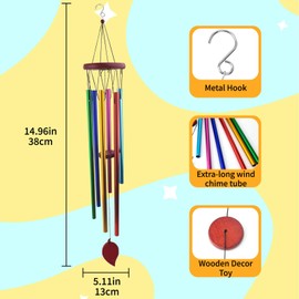 OOXYG Extra-Large Bird Chewing Toys for Cage, Conure Wind Chimes Enrichment Toy with Colorful Stick, Art Hanging Decoration Bird Parrot Cage Toys for Conure, Budgie, Parakeet, Cockatiel