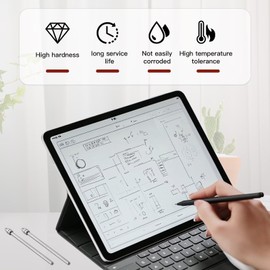 Titanium Alloy Fine Pencil Nibs Fit for BOOX Pen 2 Pro Fit for iReader Fit for IFLYYTEK Fit for Lamy AL-Star, Ballpoint Tips Fit for eReader Digital Pen, No Worn Out,Upgraded by Vicue