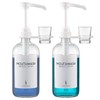 Onsogi Glass Mouthwash Dispensers with Cup Holders and Pumps, 16
