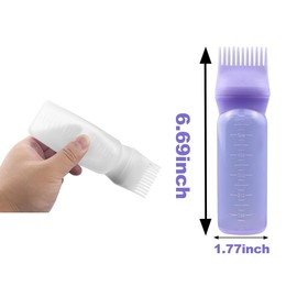 ELANE Hair Oiler Comb Bottle,4 Pack Root Comb Applicator Bottle for Hair Oil Scalp Hair Oiling Applicator（pink+purple+white+black）