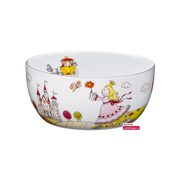 WMF Prinzessin Anneli Kindergeschirr Kinder-Müslischale 13,8 cm, Porzellan, spülmaschinengeeignet, farb-