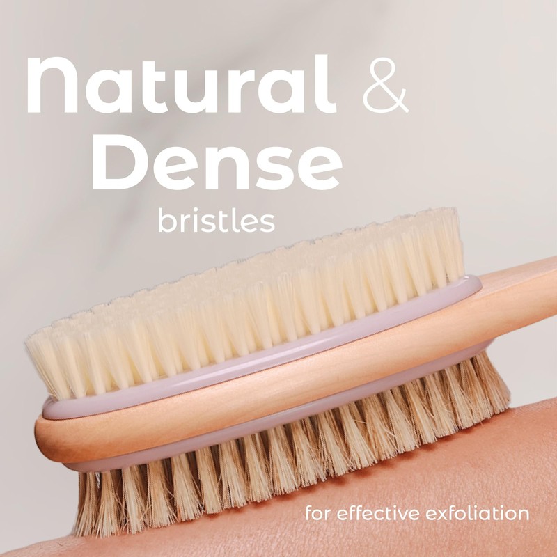 MainBasics Back Scrubber for Shower – Long Handle Dual-Sided Brush