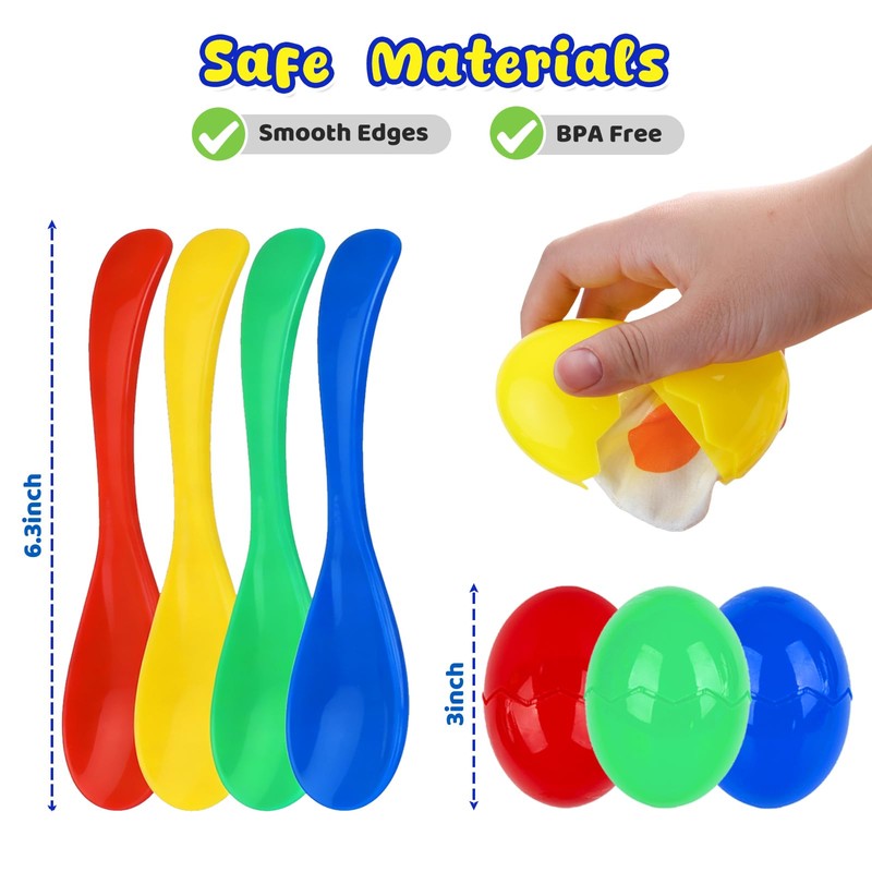 LovesTown Egg Spoon Race Game Set for Outdoor Yard Party