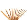 12Pcs Crochet Hook Cylindrical Carbonized Bamboo Needles Kit Sweater Knitting