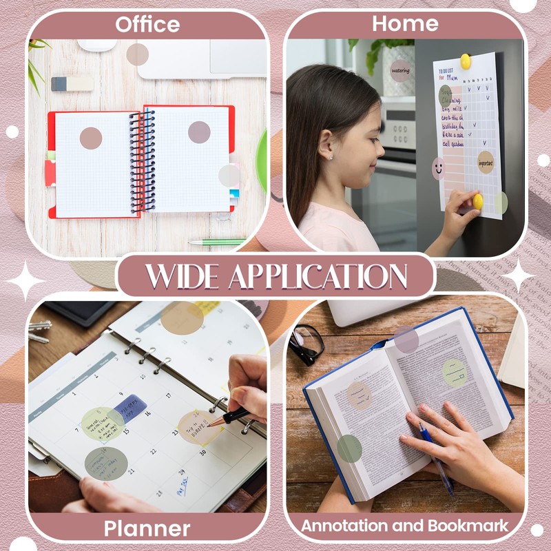 Sabary 500 Sheets Transparent Sticky Notes Round Translucent Sticky Notes