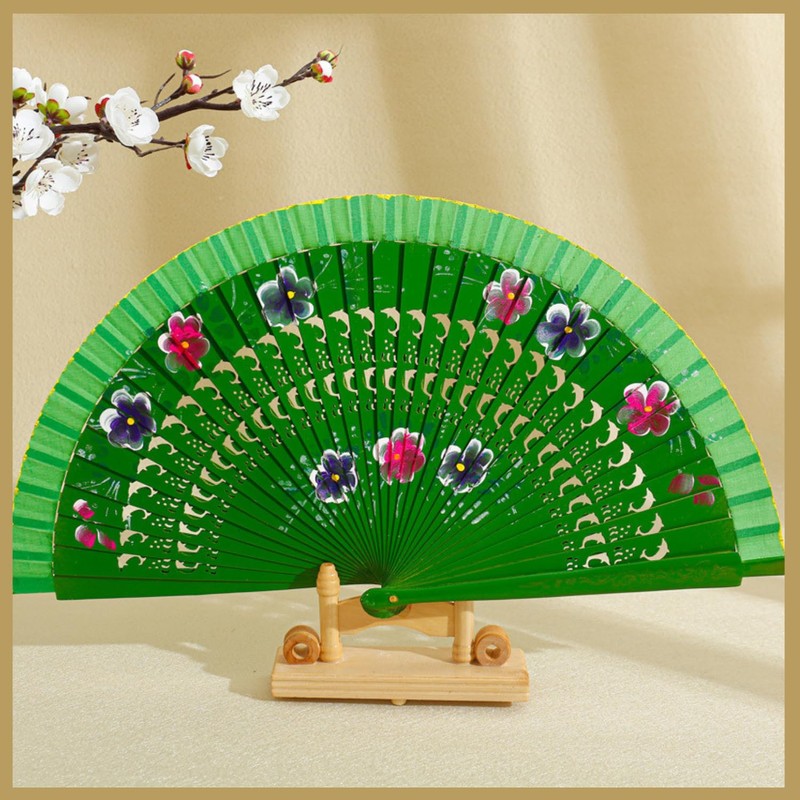 [kinaviola] Avanico Flamenco Dance Spain Spanish Fan, Folding Fan, Flower