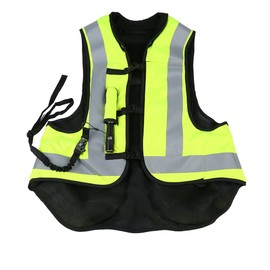 TCMT Airbag Motorcycle Airnest Air Bag Vest Hi Visibility w/ 2 CO2 Cartridge (L, Black + Fluorescent yellow)