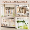 IBUYKE Industrial Pipe Clothes Rack, 61.4 Inch Wall Mounted Clothing