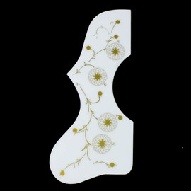 (220J07) Left-handed Acoustic Guitar Pickguard, White/gold