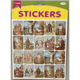 40 Pcs. Catholic Religious Stickers 1”x1.5” Holy Family Padre Pio Angels