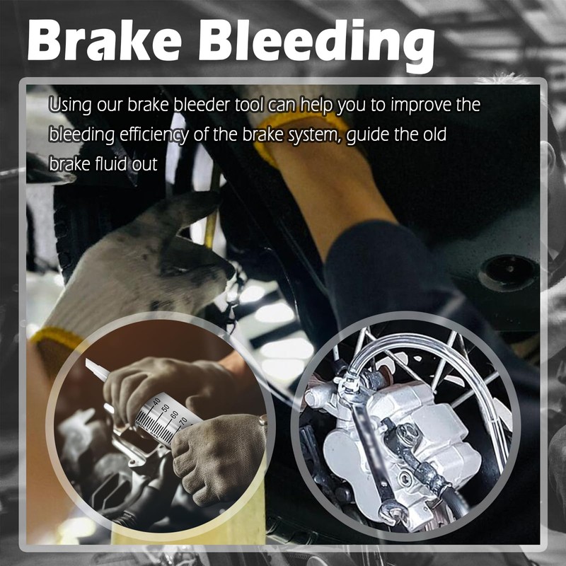 Figpade Motorcycle Brake Bleeder Kit,Practical Brake Bleeding Tool with Brakes