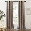 RYB HOME Taupe Velvet Curtains 84 inch Length, Room Darkening