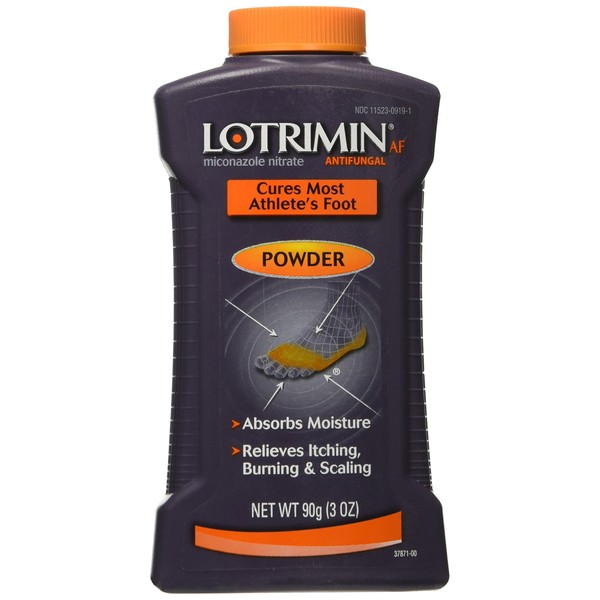 Lotrimin AF Athlete's Foot Antifungal Powder, Miconazole Nitrate 2% Treatment, Clinically Proven Effective Antifungal Treatment of Most AF, Jock Itch and Ringworm, 3 Ounces (90 Grams) Bottle