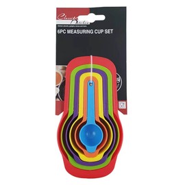 Lylac Homeware Measuring Cup Set, 6-Piece, Rainbow Colours, 7.5/15/60/85/125/250ml 17x9x5.1cm