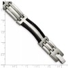 Chisel Men's Titanium Brushed and Polished Black IP-plated 8.5in Bracelet