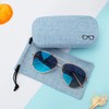 Vemiss Hard Shell Eyeglasses Cases, Linen Fabrics Protector Sunglasses Case,