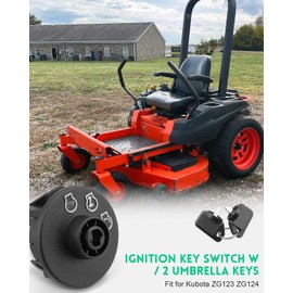 Ignition Switch with Key & Carabiner 6PIN Fit for Kubota ZG123 ZG124 ZG127 Z121 Z122 Z125 Z411 Z421 Z723 Z724 Z725 Z726 Zero Turn Mowers Parts, Replace K3011-62110