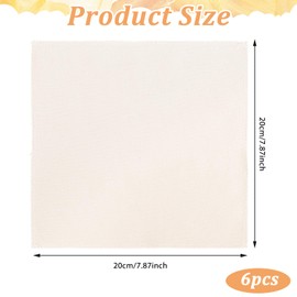 Pack of 6 Punch Needle Fabric Embroidery Cloth Cotton Cross Stitch Fabric for Embroidery 20 cm Square Cross Stitch Linen Fabric Embroidery Tufting Cloth for Embroidery Punch Needle DIY Crafts