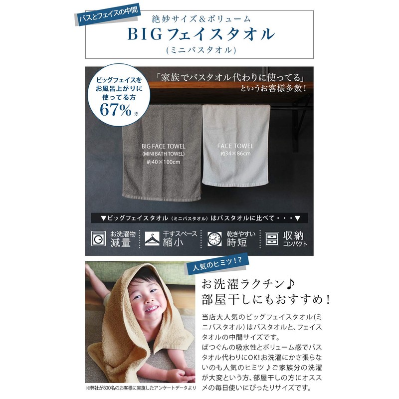 Hiorie Face Towels, Made in Japan, Antibacterial and Odor Resistant,