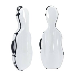 WUQIMUSC Lightweight Fiberglass Viola Case for 16 inch to 16.5 inch size Hard viola case with Backstraps, 2.68 kg, Waterproof Shell (White)