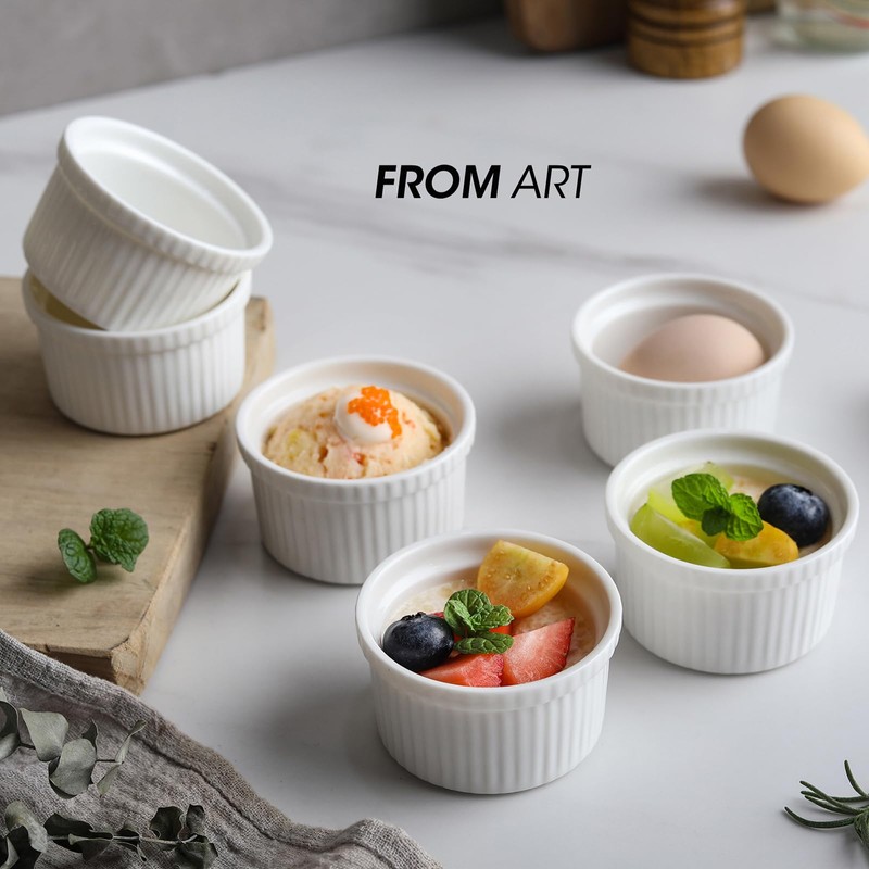 Feenmai Ramekins 8 Oz Oven Safe - Baking Bowls Set