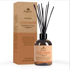 Biogreen | Reed Diffuser | Ceylon Cinnamon | Botanical Soul | Bathroom Decor | Air freshener | 8.45 Ounce |